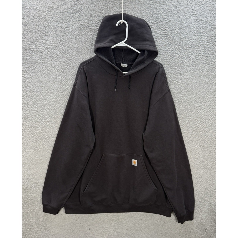 Carhartt Sweatshirt Adult 2XLT XXLT Black Hoodie Workwear Grunge Chore Faded
